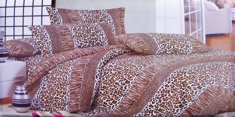 7 részes ágynemű garnitúra, barna leopárd mintás