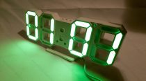   Design asztali LED óra, LED digitális óra, hőmérő, Zöld digit kijelzős