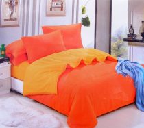   3 részes 2 színű pamut ágynemű, ágyneműhuzat garnitúra Narancs