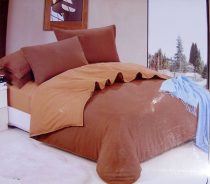   6 részes 2 színű pamut ágynemű, ágyneműhuzat garnitúra Barna