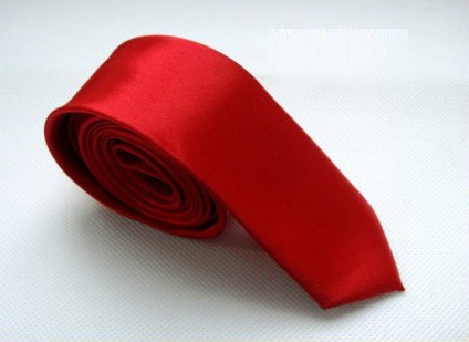 Vörös, piros slim, vékony nyakkendő