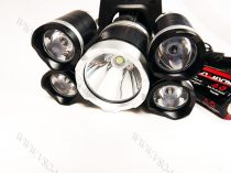   T6 CREE, zoom-os T6 LED-es, és 4db Q5 LED-es dupla akkumulátoros, fejlámpa, lámpa
