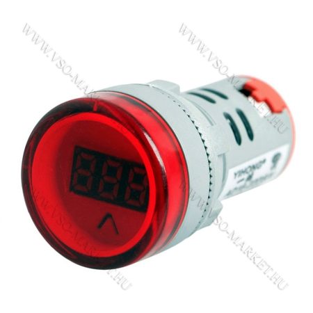 Digitális beépíthető feszültségmérő, voltmérő AC 60-450V Piros